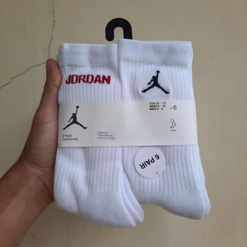 Kaos Kaki Jordan Crew Socks 6 Pair Original Resmi PT.MAP