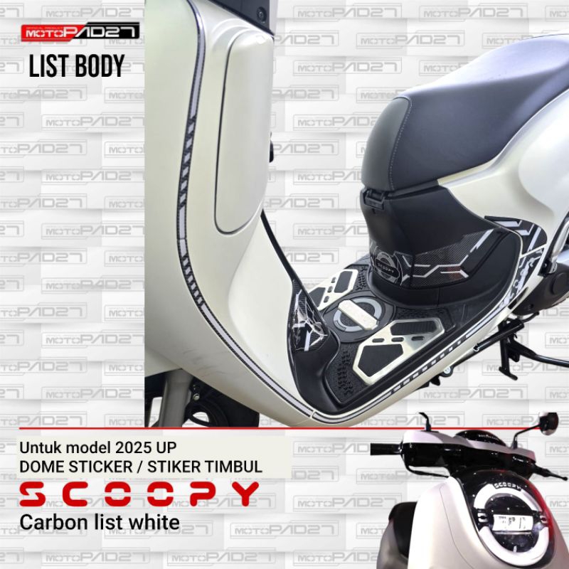 Motopad27 stiker List samping Honda Scoopy 2025 up sticker Body samping motor Scoopy tahun 2025 Prem