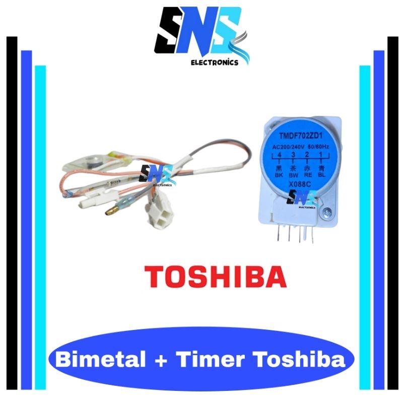 Bimetal dan timer kulkas toshiba 2 pintu - Deprost kulkas toshiba dua pintu 1 set