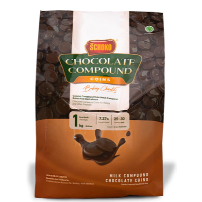 

SCHOKO Milk Compound Chocolate Coin - 1 Kg / Coklat Bentuk Koin