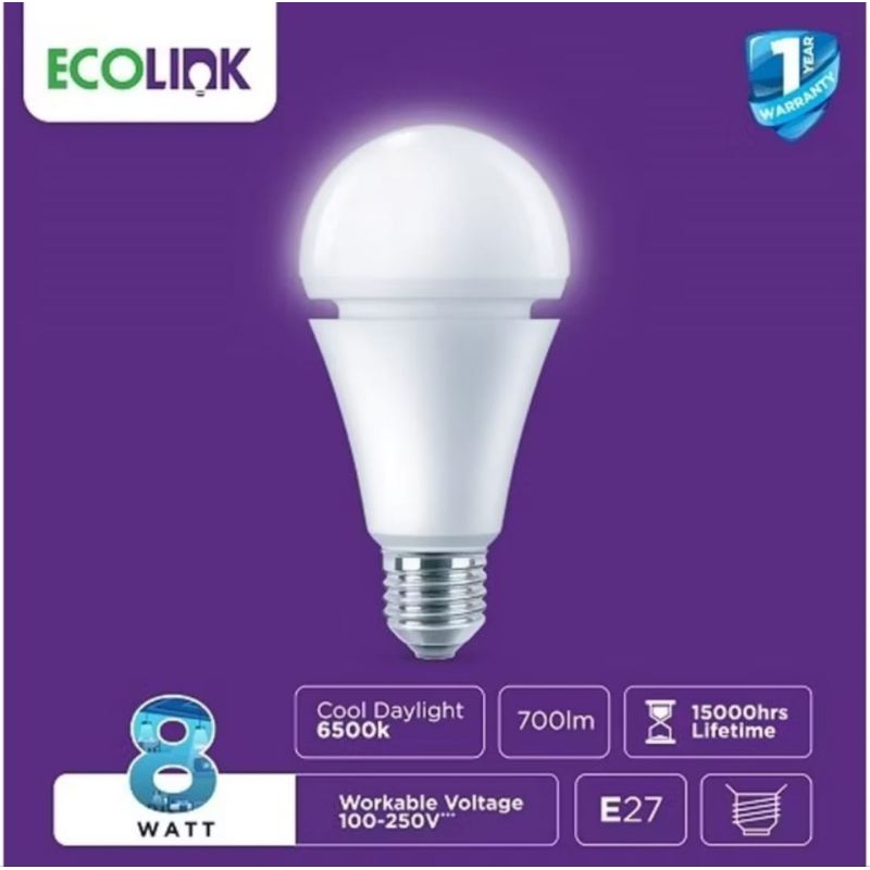 Lampu Led ECOLINK | 8 Watt |  Cahaya Putih Cdl
