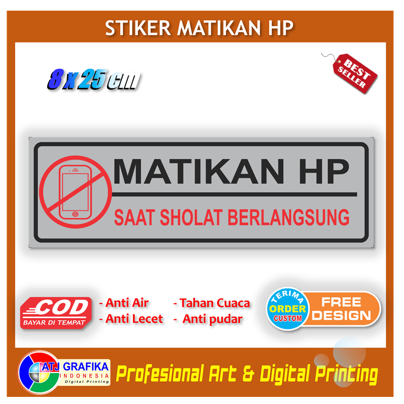 

Stiker matikan HP saat sholat anti berisik sticker masjid musholla tempat ibadah muslim