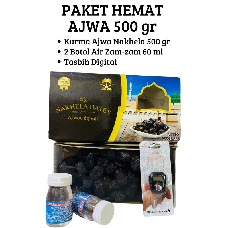 

Kurma Nabi Ajwa Al Madinah / Kurma Ajwa Al Madinah premium Quality 500 gram