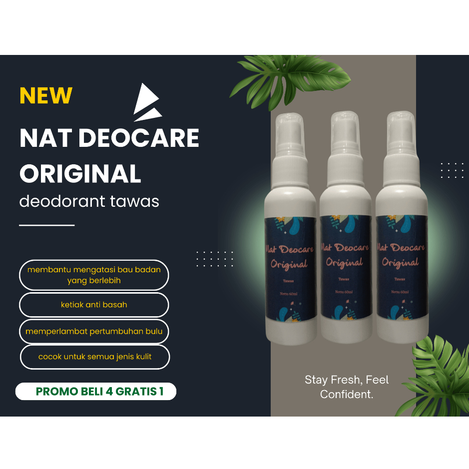 Nat Deocare Original, Deodorant Tawas 60ml