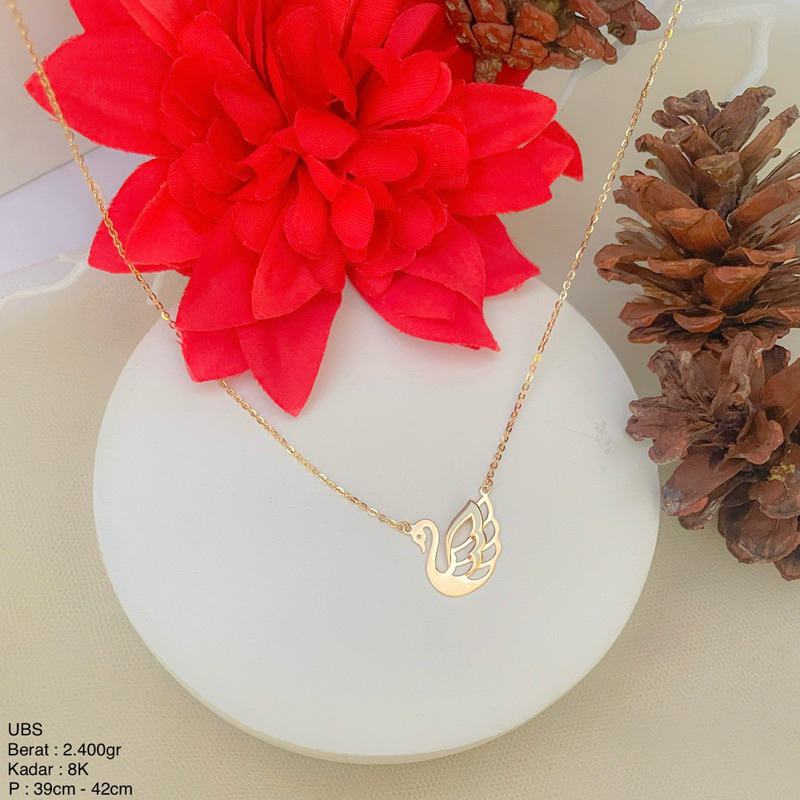 Perhiasan Kalung Emas Hollow Fancy Millie Molly Angsa Swan UBS & HHH 8k/375