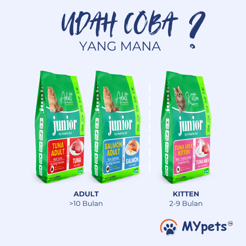 JUNIOR DRY FOOD FOR CAT 500GR | Makanan Kucing | Kitten Dry Food | Adult Cat Dry Food | Makanan Kuci