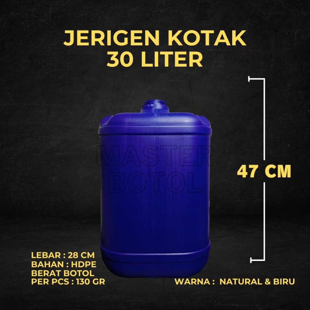 (Instant & Same Day) Jerigen 30 Liter KOTAK HDPE Baru / 30 Liter / 30 Liter / Jerigen 30 KG Baru