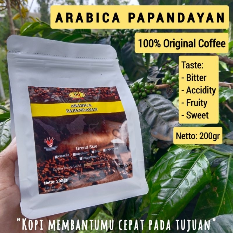

Biji kopi giling Natural Arabica Papandayan 200gr. Original Coffee 100%. Kopi Asli