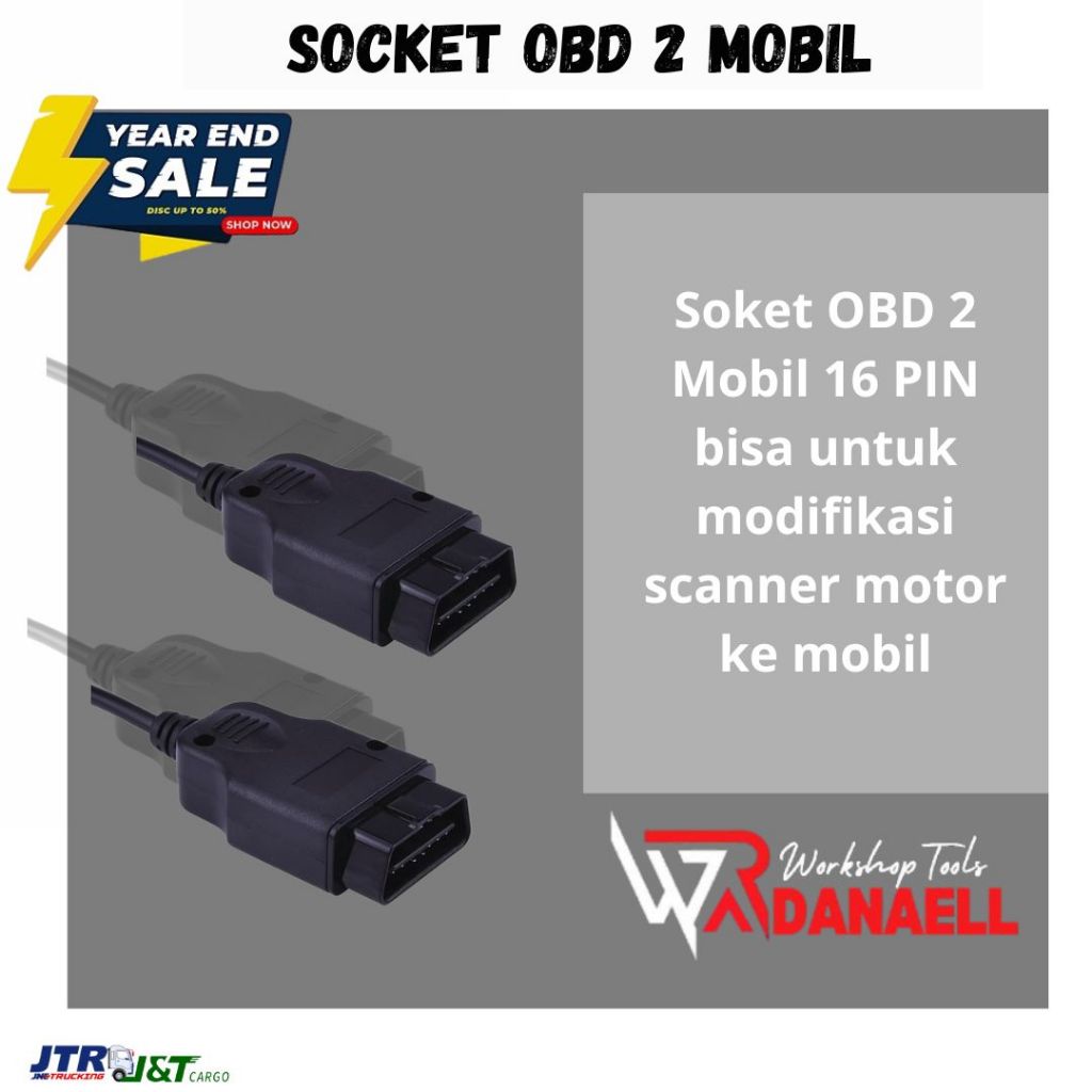 Soket OBD 2 Mobil 16 PIN bisa untuk modifikasi scanner motor ke mobil