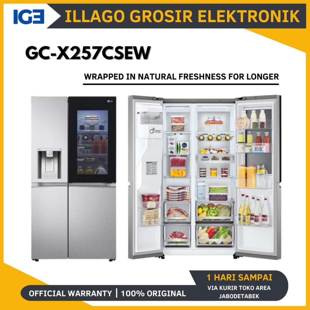 LG GC-X257CSEW KULKAS LG SIDE BY SIDE InstaView GCX257CSEW GCX257
