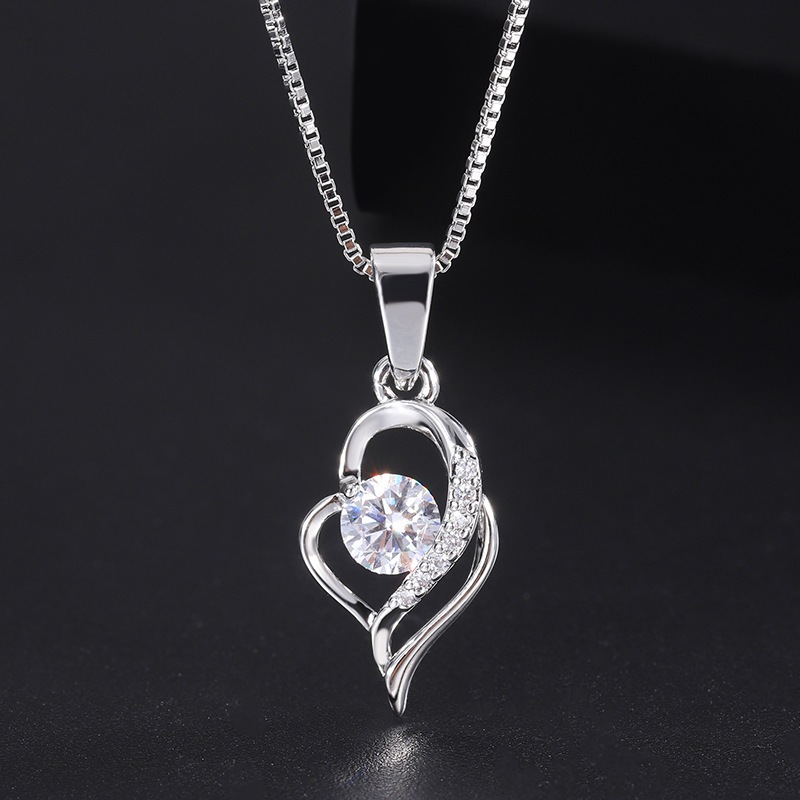 Kalung Liontin Wanita Anti Karat Luntur Drop Air Emas Putih Perak Asli Panjang Hijab Hadiah Berlian