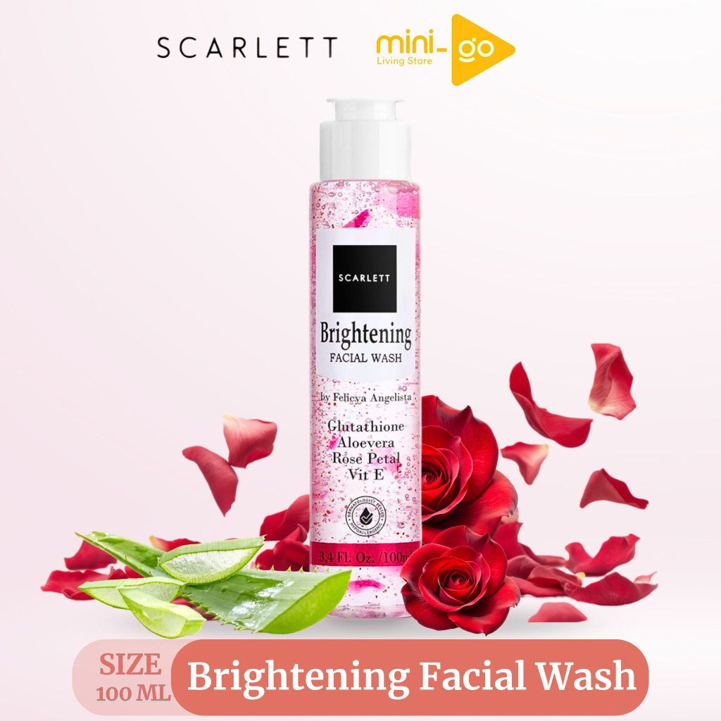 SCARLETT BRIGHTENING FACIAL WASH - Sabun Cuci Muka Clean and Clear untuk Mencerahkan Melembabkan & M