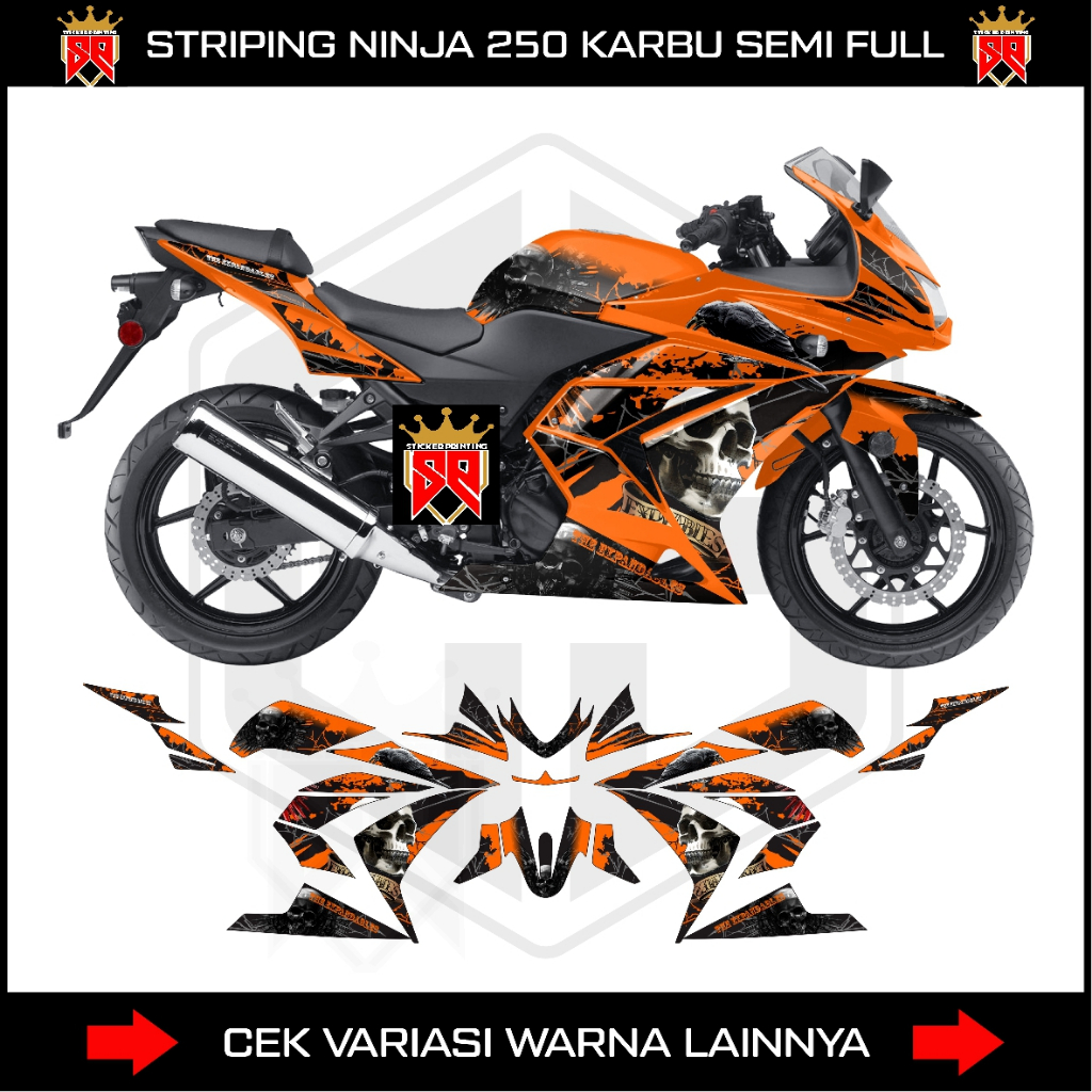 STRIPING STIKER NINJA 250 KARBU / DECAL STICKER NINJA KARBU 250
