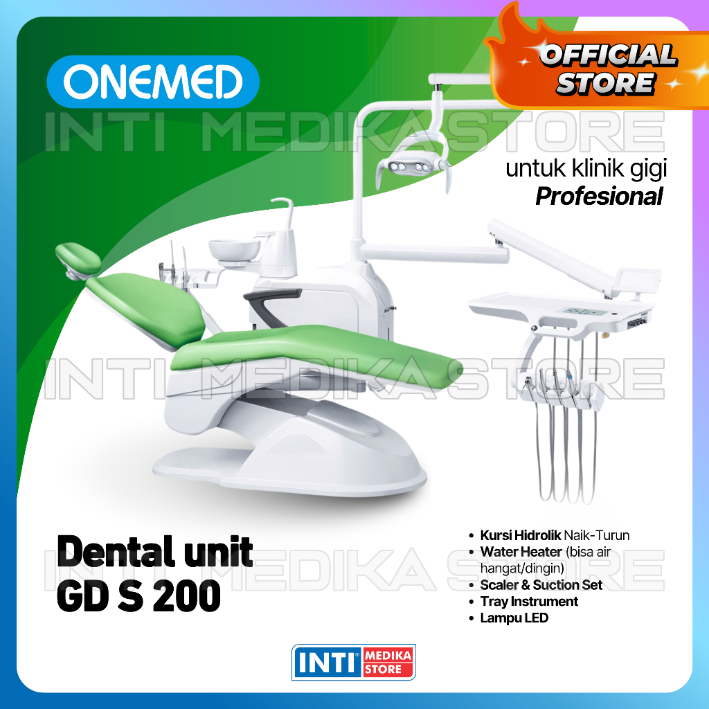 ONEMED - DENTAL UNIT CHAIR with LED Lamp + Water Heater + Scaler + Suction GLADENT GD S 200 | Kursi 