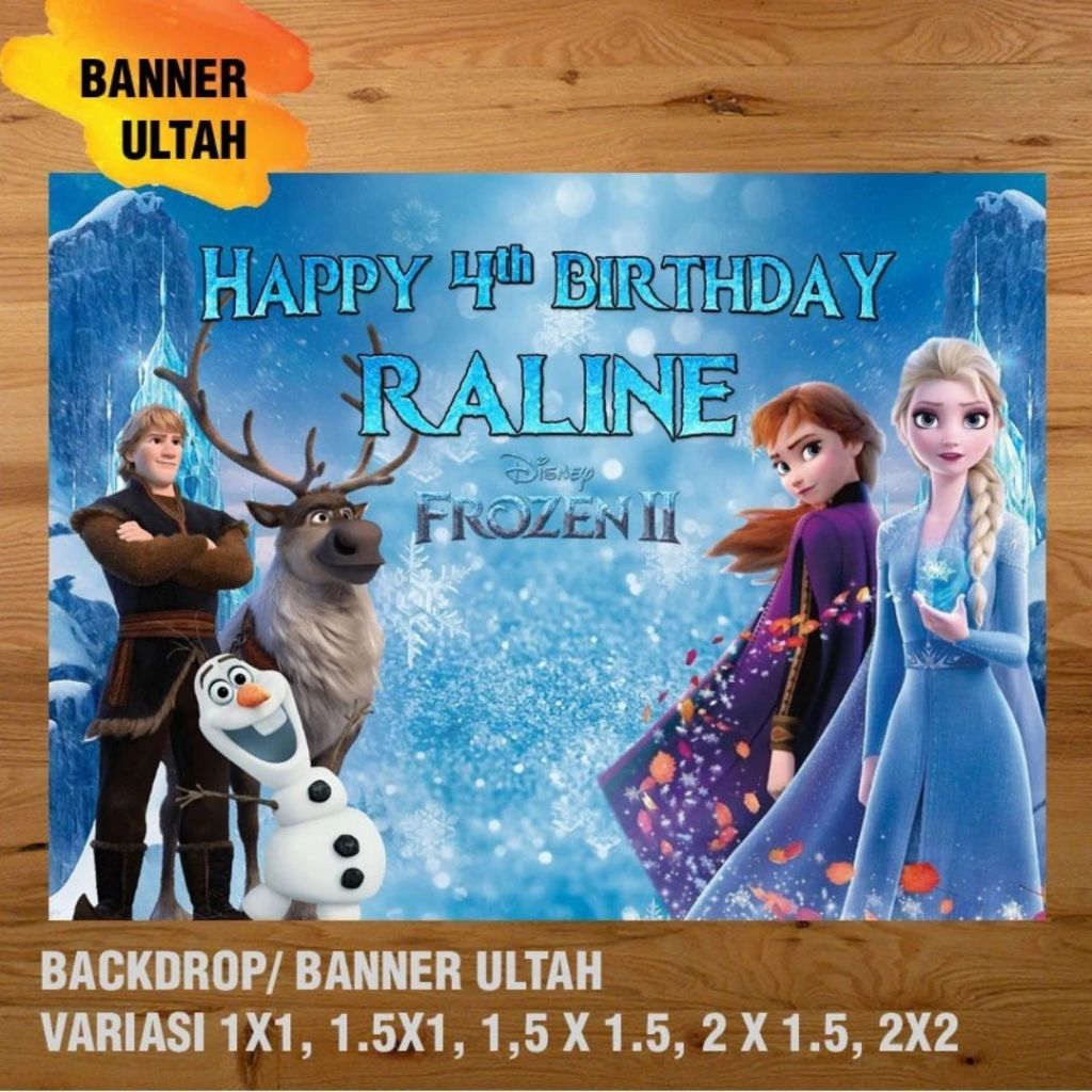 FROZEN BANNER/ BACKDROP/ SPANDUK ULANG TAHUN ULTAH