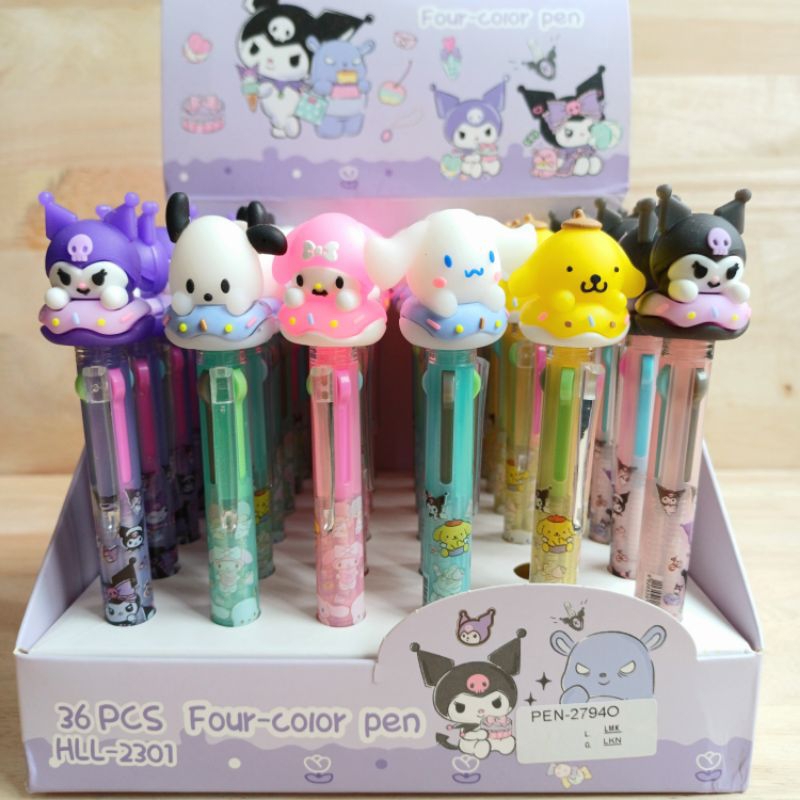 

Pulpen 4 warna sanrio donat CINNAMOROLL KUROMI MY MELODY POMPOMPURIN POCHACCO