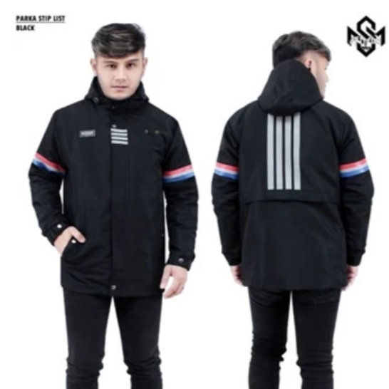 SNSR - Jaket Hoodie Parasut List Two - Jaket Hoodie Taslan - Jaket Parasut Pria - Jaket Parasut SNSR