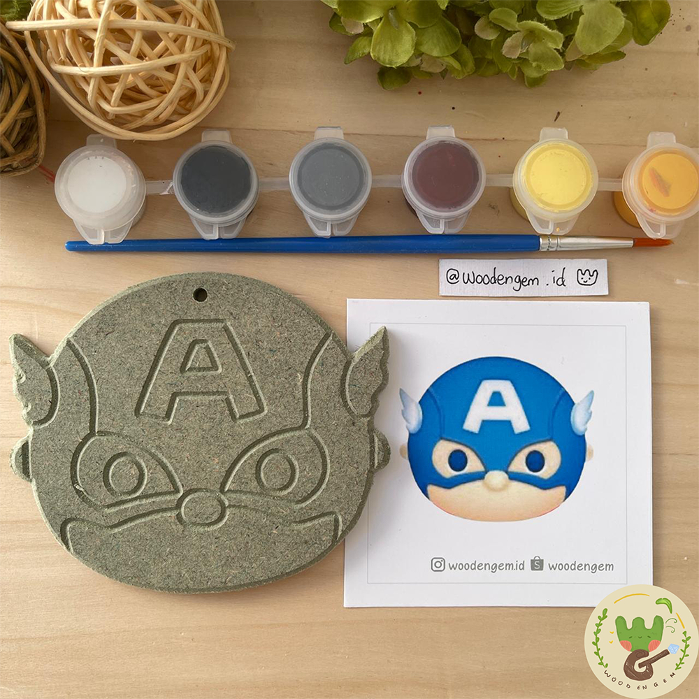 

WOODENGEM Superhero DIY Wood Painting Kit Mewarnai Melukis Mainan Anak Kayu Hampers Souvenir Anak