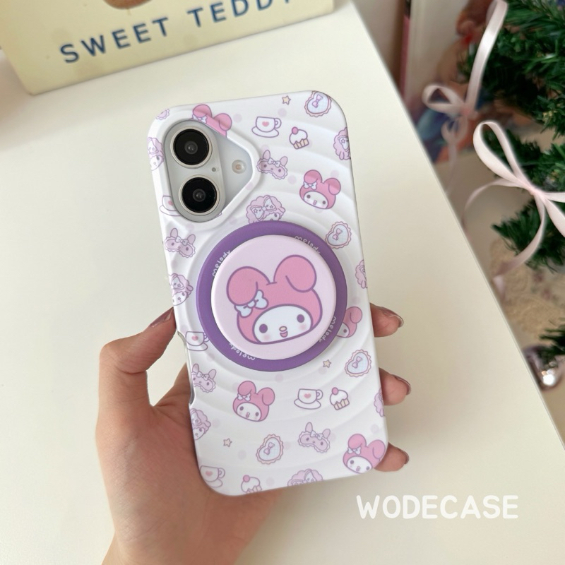 WODECASE Sweet Melody Magsafe Case dan Magnetic Griptok untuk iPhone 12-16 Pro Max