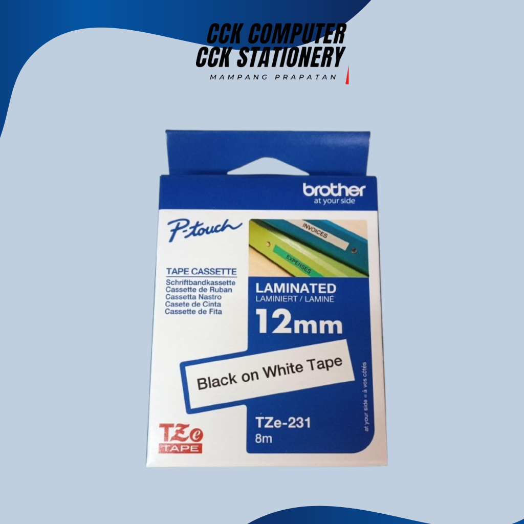 

Brother Label Tape TZE-231 12MM Black On White TZe231 murah