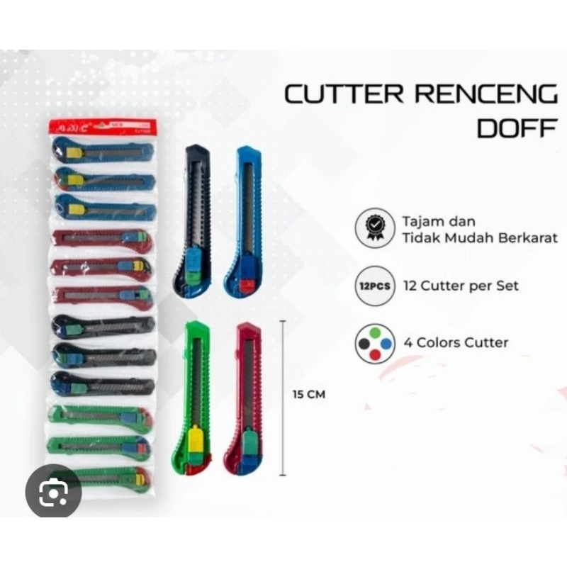 

pisau cutter 1 renceng ( 12 pcs )