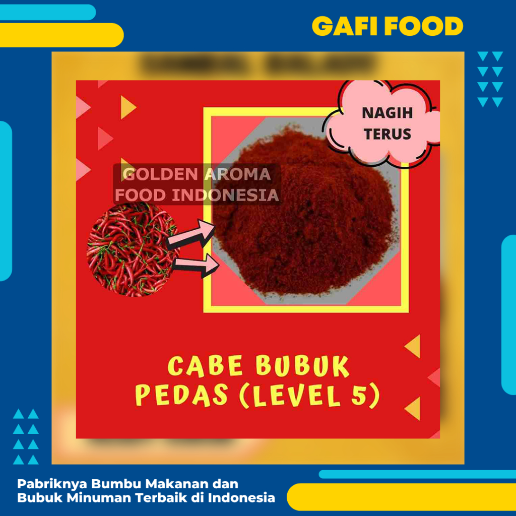 

Cabe Bubuk Pedas Level 5 1 Kg untuk Makaroni Kimchi Keripik Seblak Baso Aci Pedas Halal Kering Murni