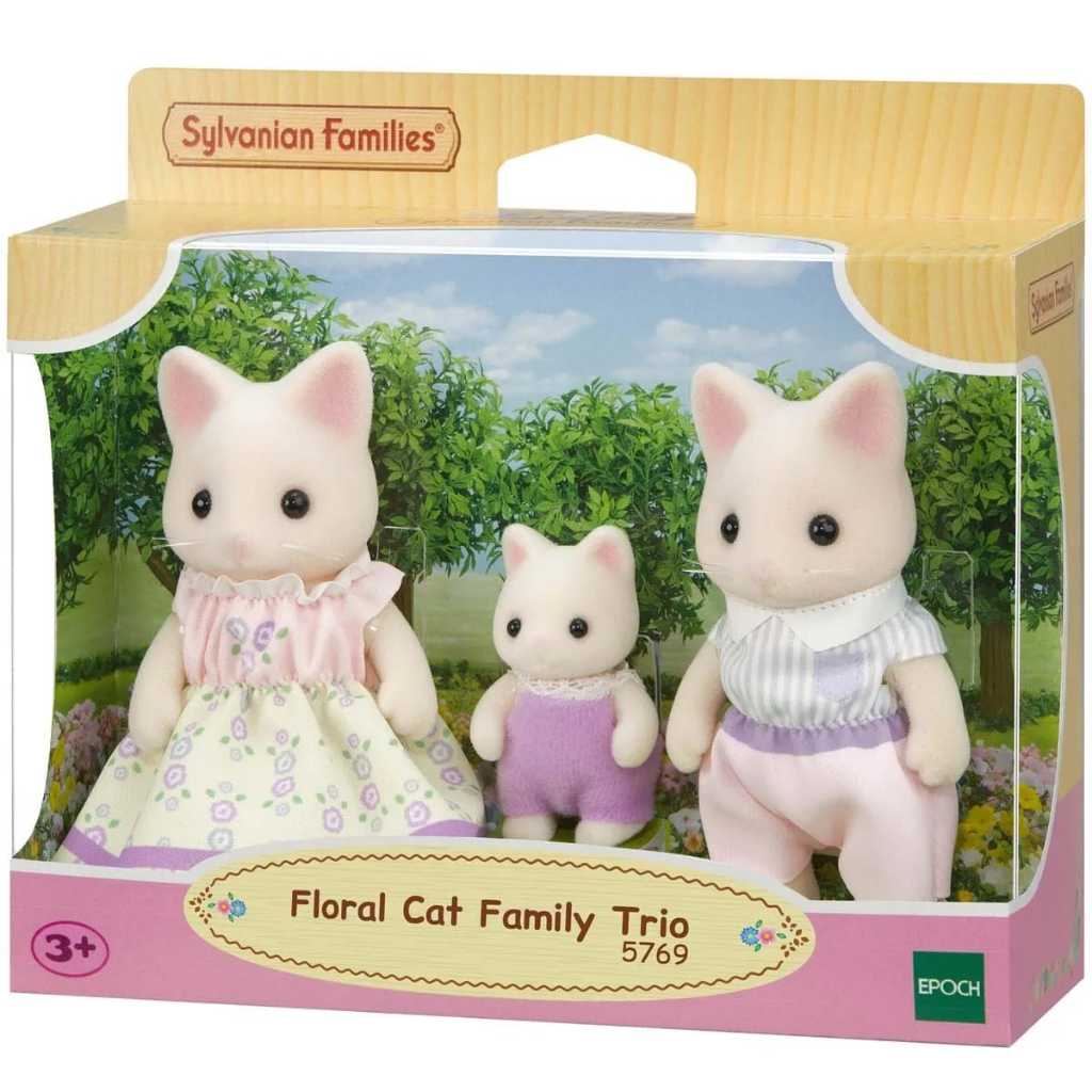 Mainan Koleksi - Sylvanian Floral Cat Family Trio