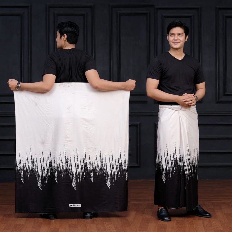 Sarung Batik Rabbani Palestine Warna Hitam Murah Santri Cowok Rayon Premium Motif  Keren Terbaru by 