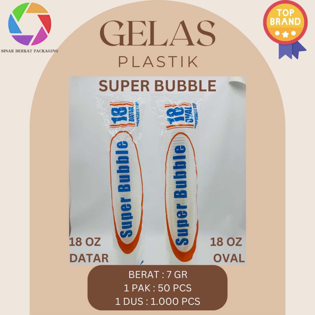 Gelas Plastik 18 oz Bening Tebal
