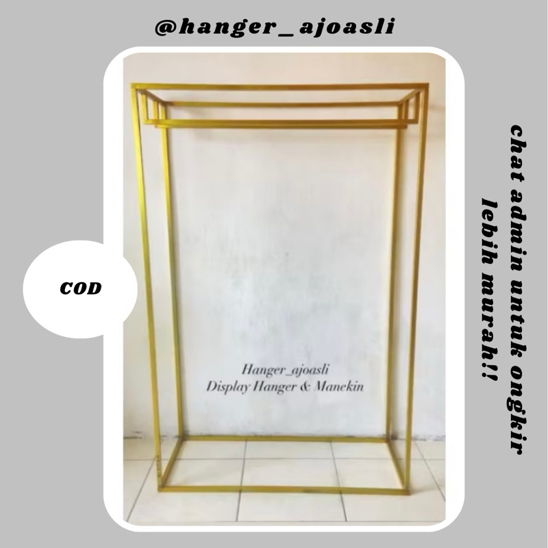 Gawang Baju Gantungan Baju Premium Gold 2 Sisi
