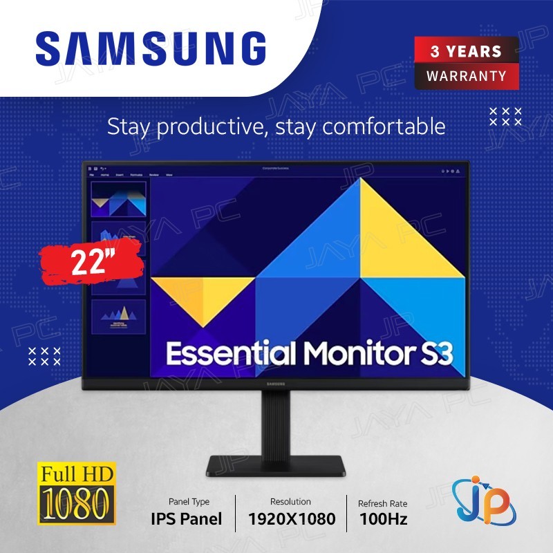 Monitor Samsung LED IPS S3 S22D300 - Full HD 22" Inch