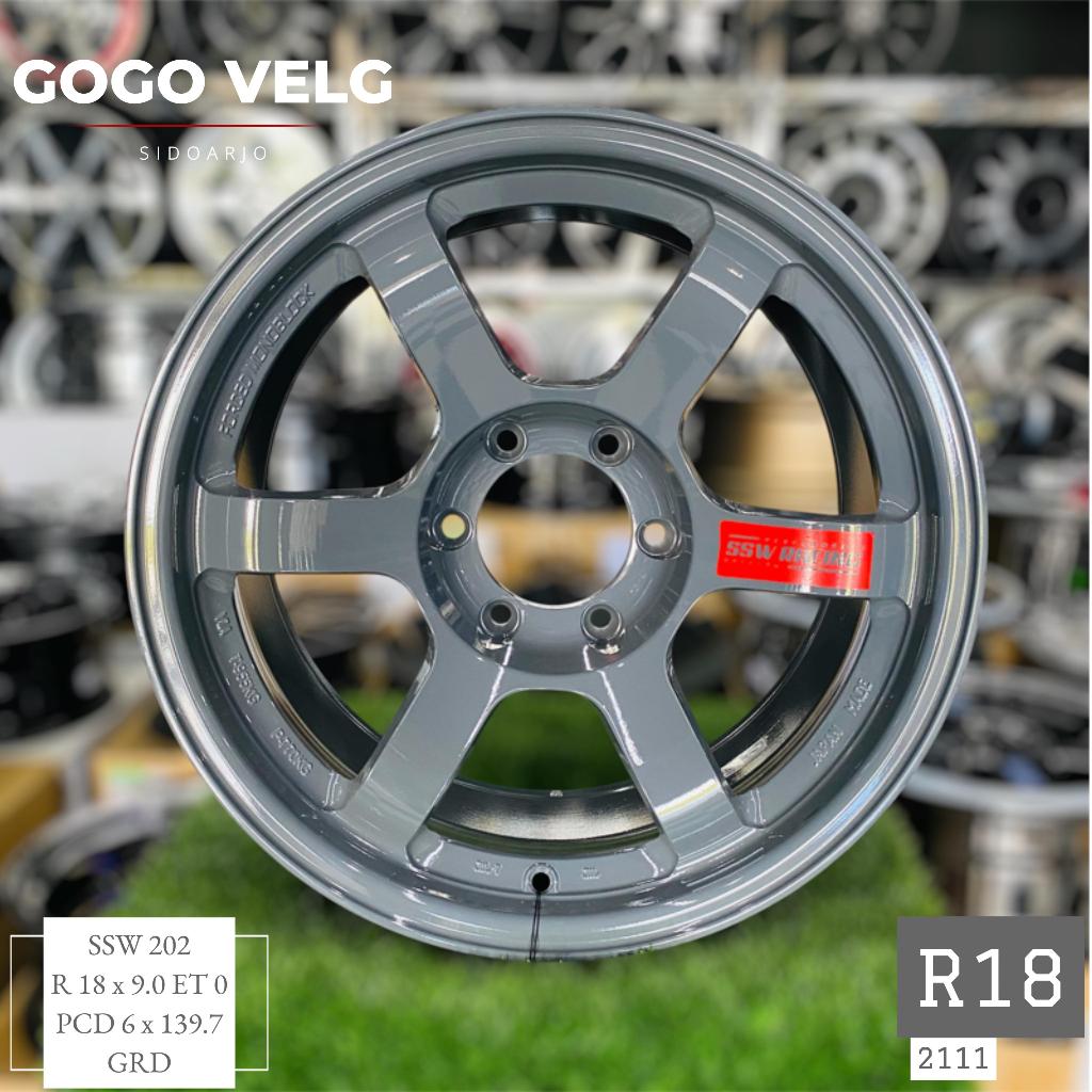 Velg Mobil R18 ORI TE37 SSW 202 PCD 6x139,7 Lebar 9 ET 0 Pajero Fortuner Hyundai H1 Ring 18 GRD
