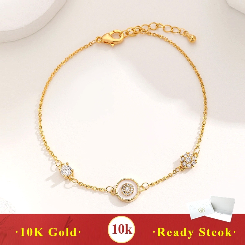 [100% asli] Gelang emas 10K/gelang couple/gelang pria