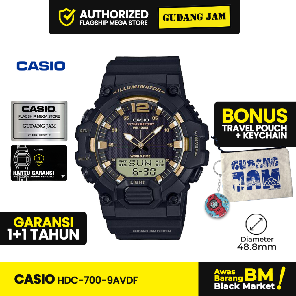 Jam Tangan Casio HDC-700-9AVDF HDC-700-9A HDC-700 HDC700 HDC 700