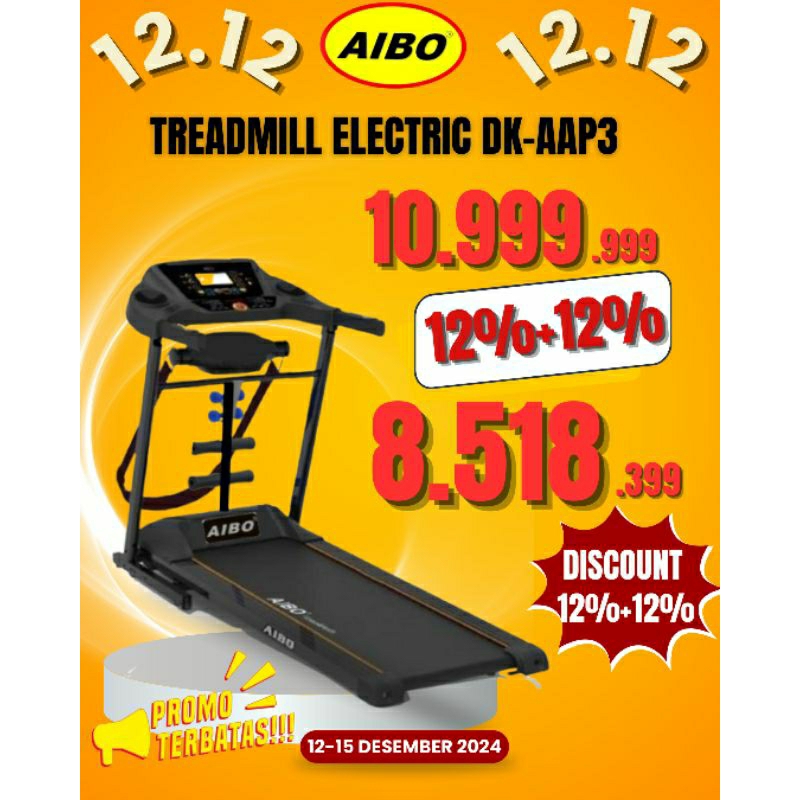 AIBO FITNESS & HEALTH BANJARMASIN/ PROMO Spesial 12.12/ Treadmill Elektrik DKAAP3/ Diskon spesial/ S