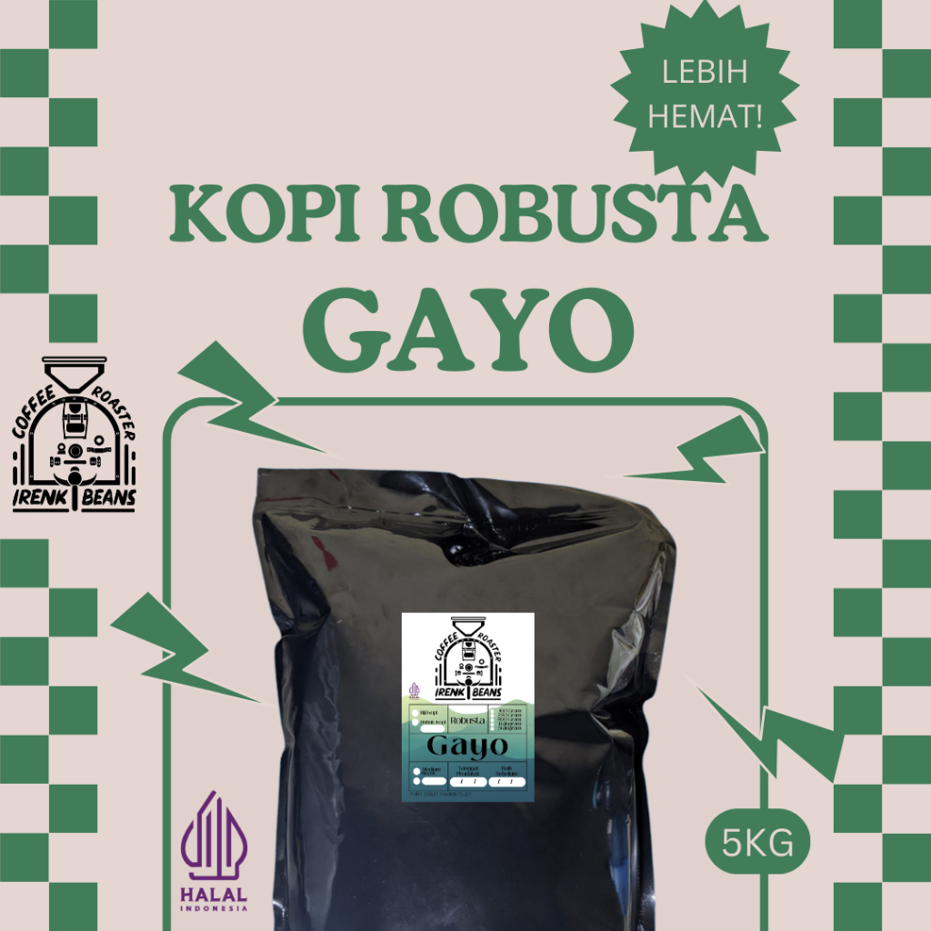 

Kopi Robusta Gayo 5000g 5KG Biji Bubuk
