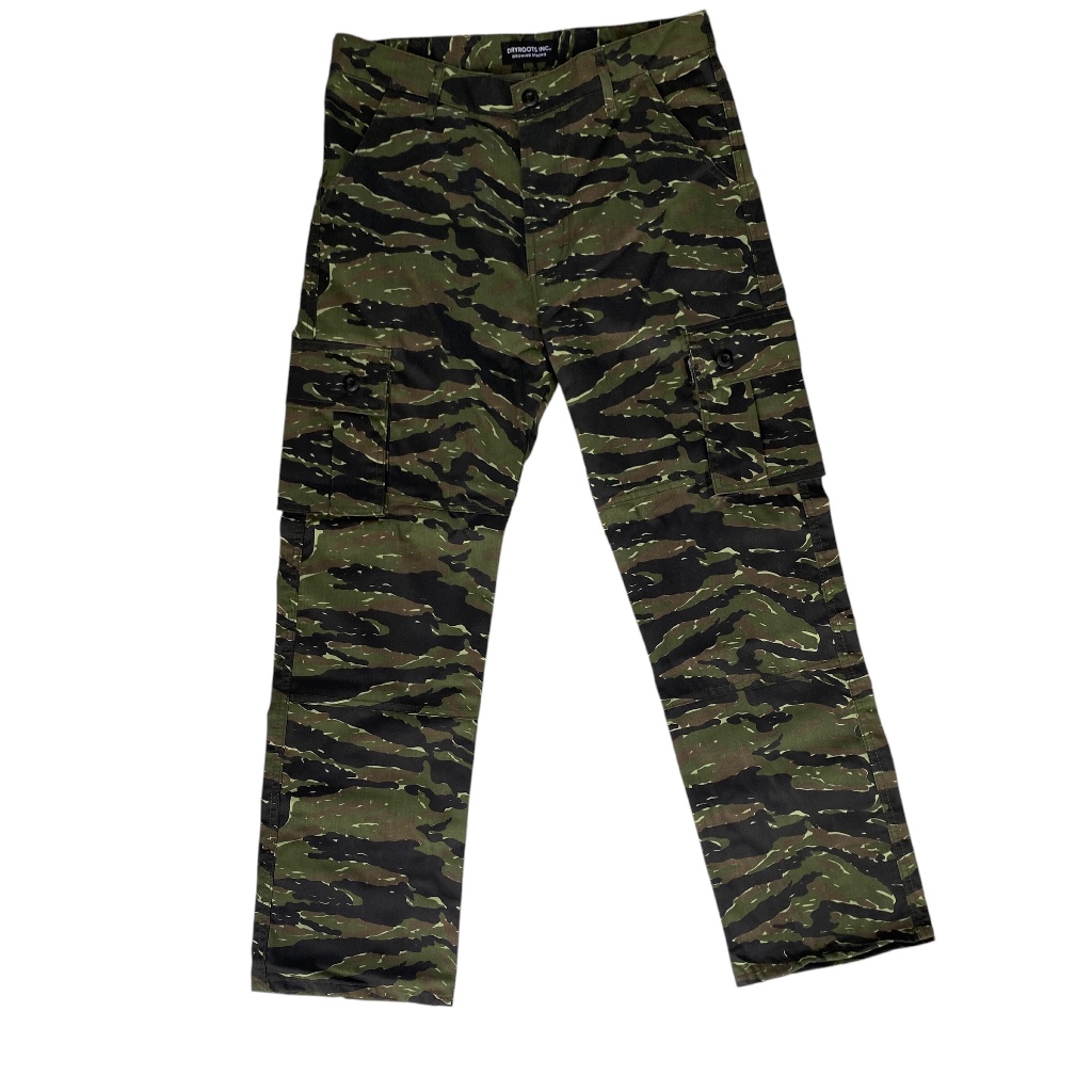 Dryroots Inc Pants Celana Cargo Jungle Straight Fit Tiger Stripe Camo