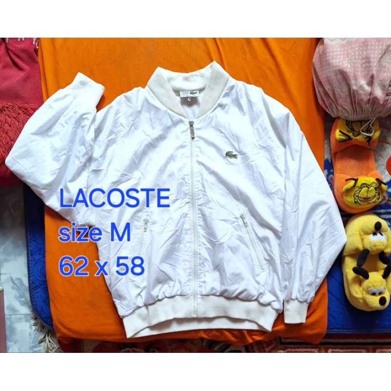 Jaket LACOSTE Bomber Putih Casual
