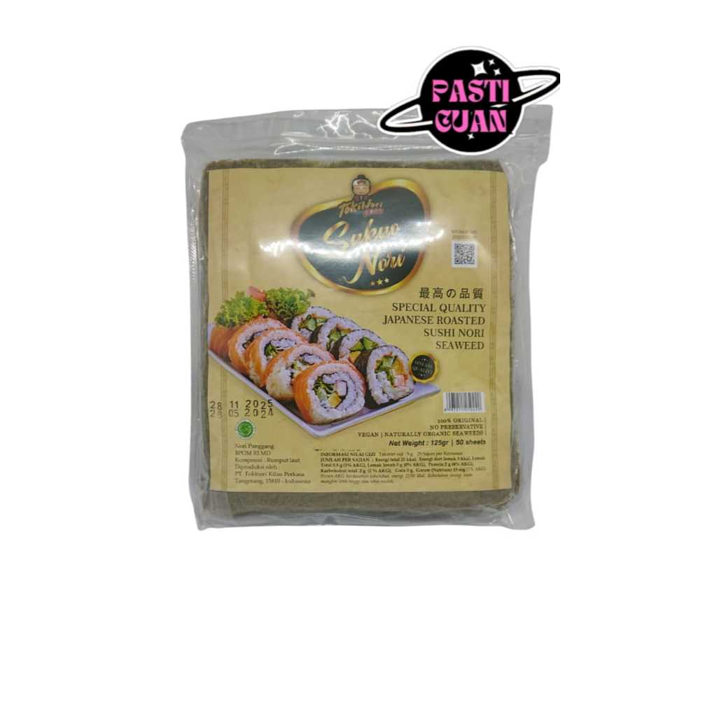

SUSHI NORI 50 LEMBAR-MERK SAKAO-SAKAO NORI 50'S-HALAL-DREAD SEAWEED