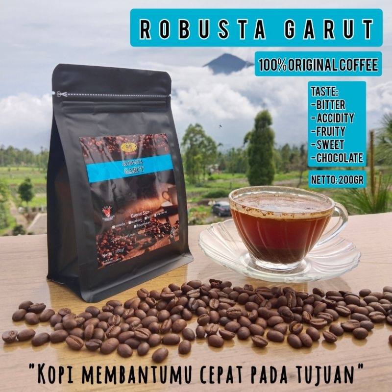 

Biji kopi bubuk Fine Robusta Garut 200gr. 100% Original Coffee. Kopi Asli.