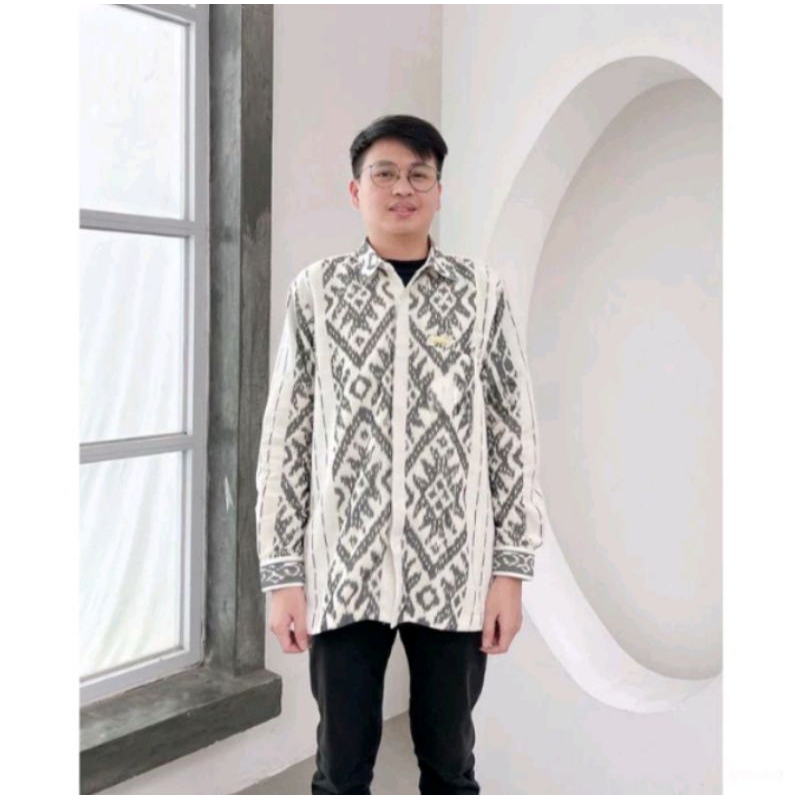BAJU COUPLE TENUN PRIA WANITA, BAJU TENUN KEKINIAN, KEMEJA KEREN, DRESS ELEGAN, SET COUPLE KALIMANTA