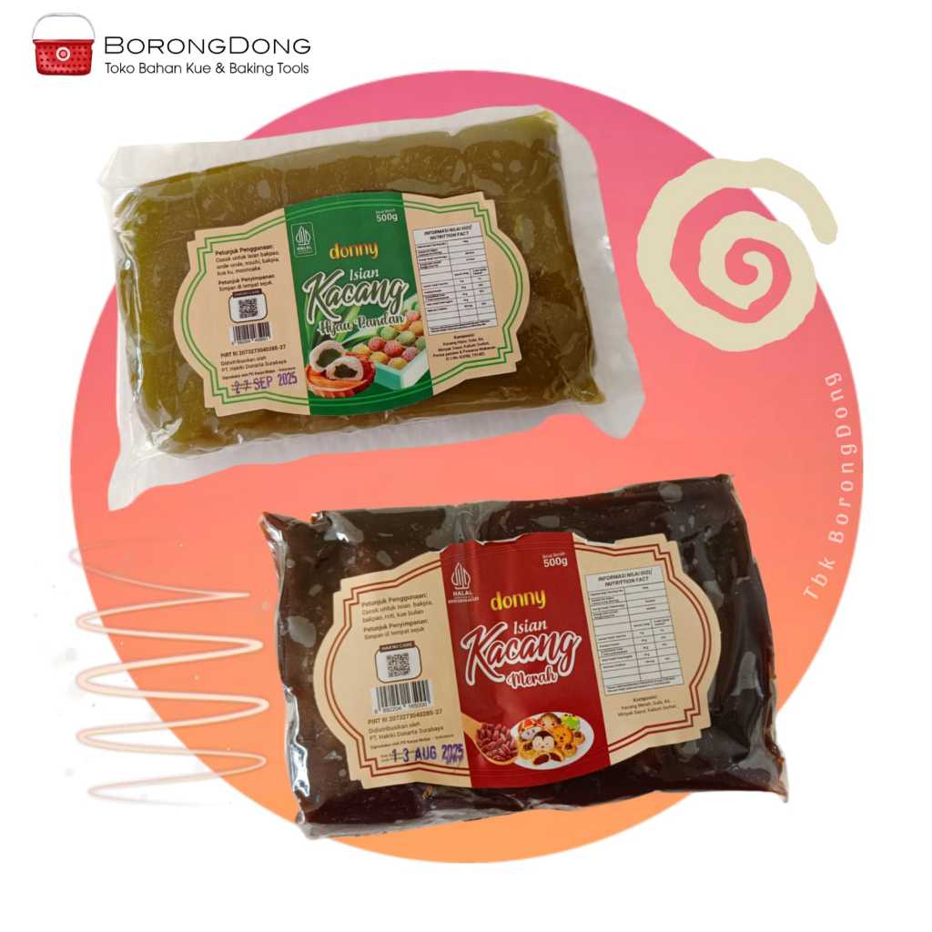 

Donny Isian Kacang Merah & Kacang Hijau Pandan 500gr / Filling Roti / Filling Mochi