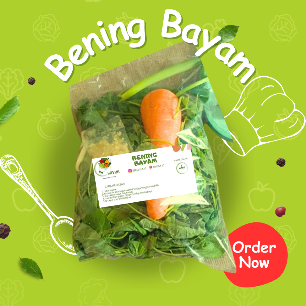 

Bening Bayam Sayur Instan/ Foodprep / Sayur Jogja