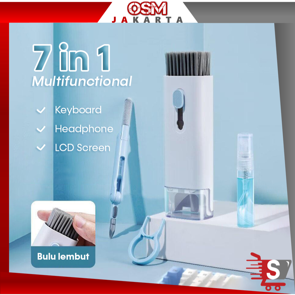 Brush Sikat Pembersih Keyboard Headphone Gadget 7 in 1 Multifungsi — 10