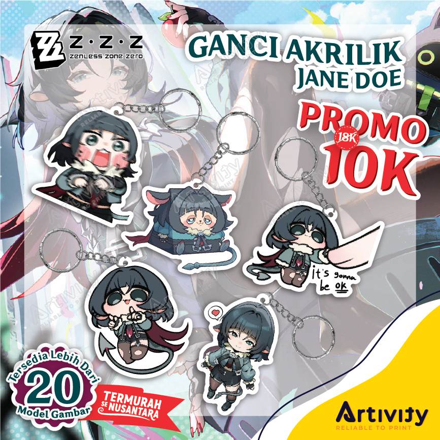 Gantungan Kunci Jane Doe - Zenless Zone Zero - Keychain Jane Doe - Keychain ZZZ