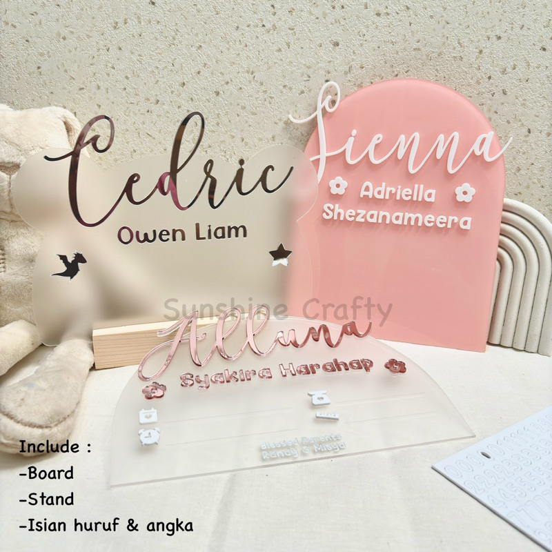 HOSPITAL BOARD | BABY BOARD | Hospital board aesthetic | papan nama bayi