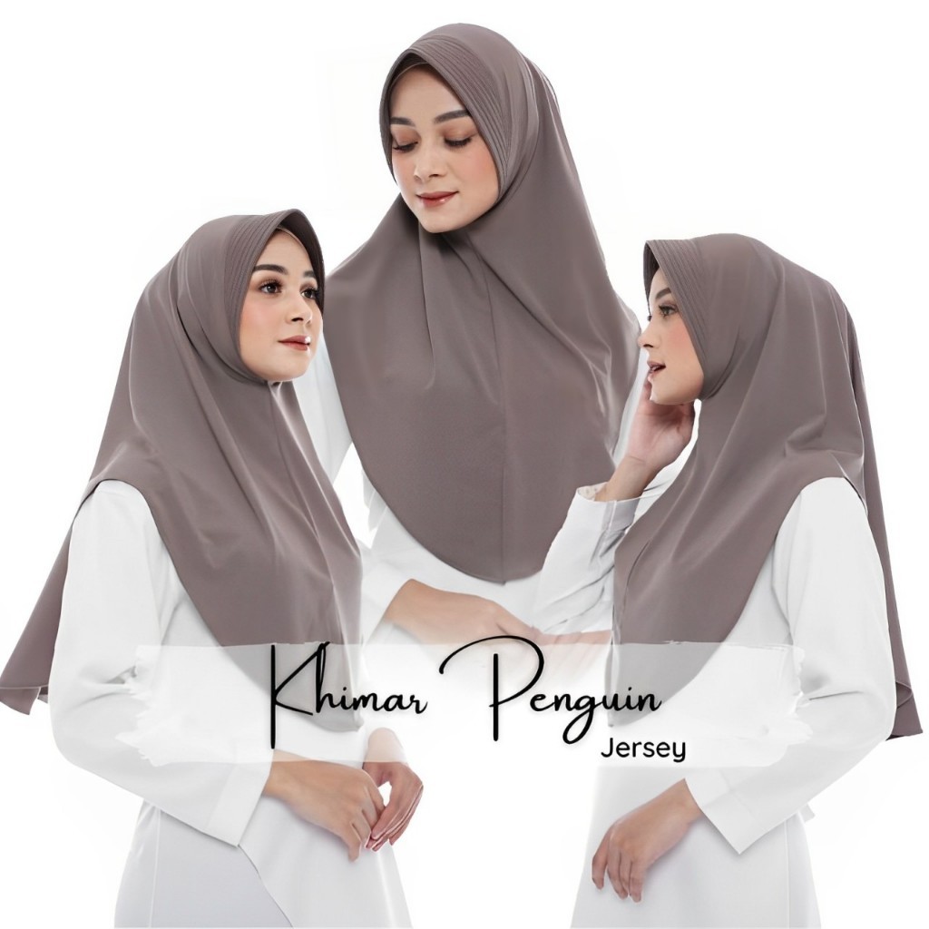HIJAB INSTAN BERGO JERSEY PINGUIN OVAL PET/JILBAB INSTAN  PET/KERUDUNG INSTAN BERGO JERSEY