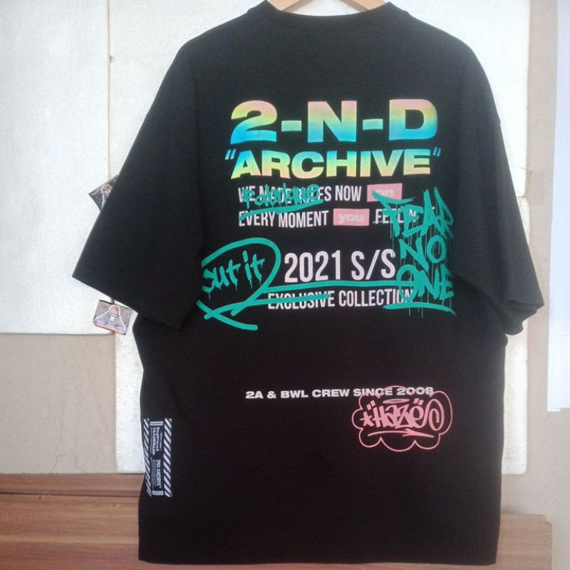 2ND ARCHIVE reflektif t-shirt size L SECOND ORIGINAL