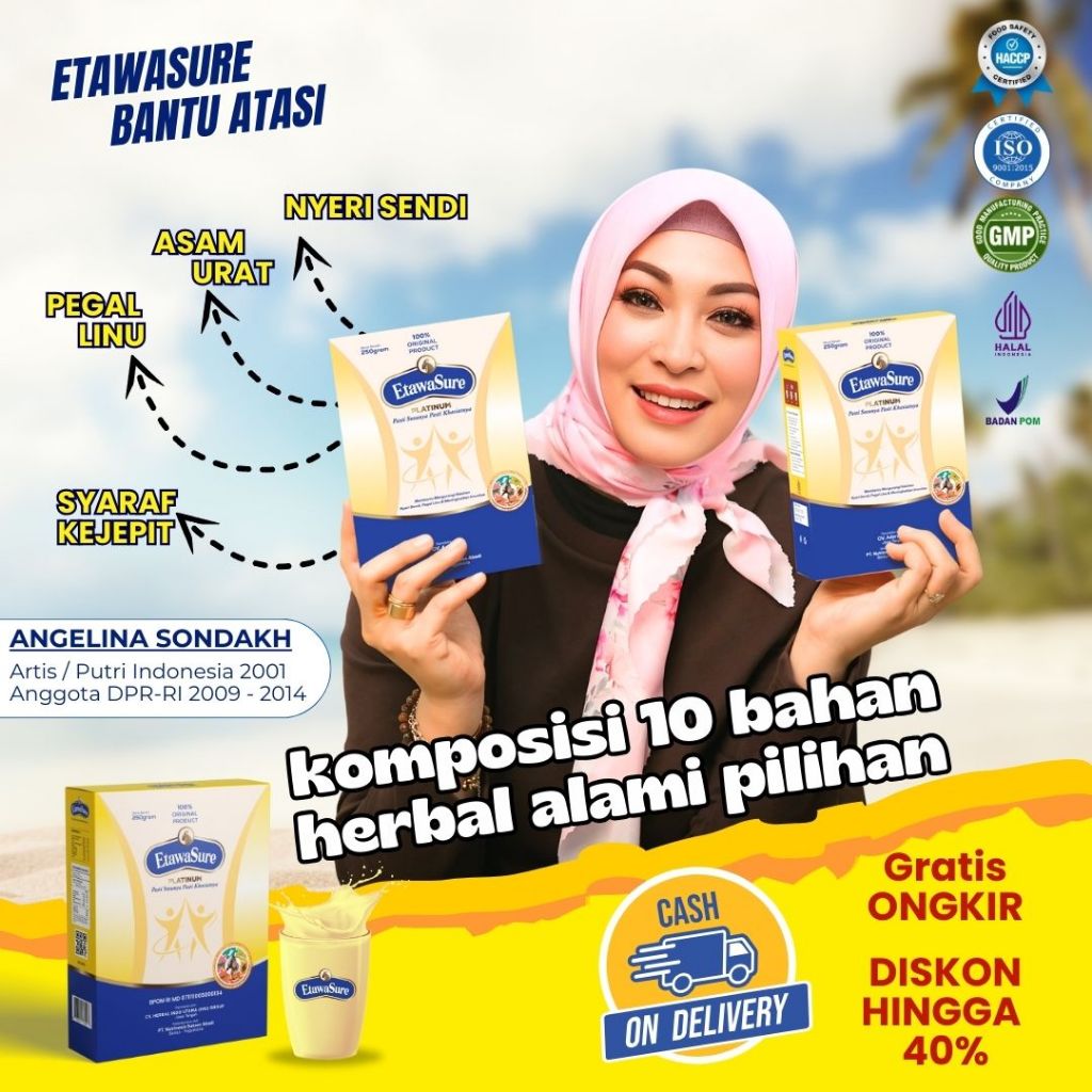 

Etawasure Susu Bubuk Etawa Herbal Rasa Jahe Untuk Asam Urat dan Nyeri Sendi paket 1 Box