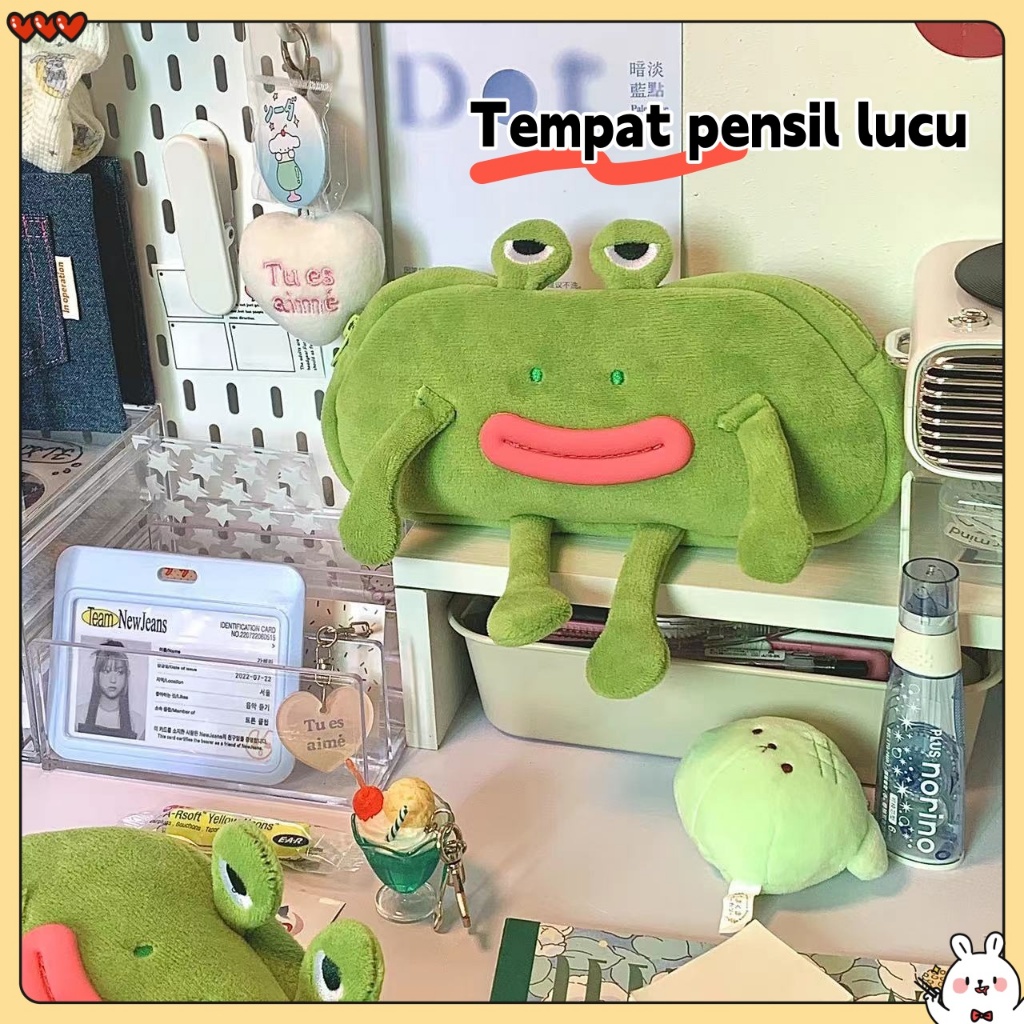 

【Ready✅】Tas Pensil Mewah Kotak Pena Mulut Sosis Kotak Pensil Hijau Tas Pensil Mewah Katak Pencil Cases Lucu Tas Pensil Penyimpanan